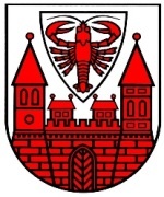 rotes Stadttor mit Hummer