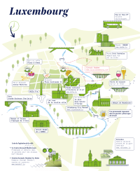 Infographie Luxembourg Plan zeigt die Stadt Luxemburg