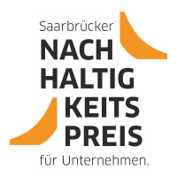 Logo mit dem Text Saarbrücker Nachhaltigkeitspreis für Unternehmen