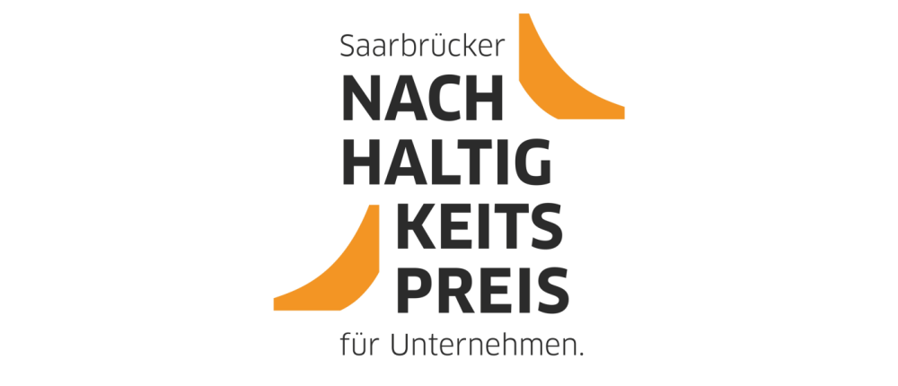 Logo mit dem Text Saarbrücker Nachhaltigkeitspreis für Unternehmen